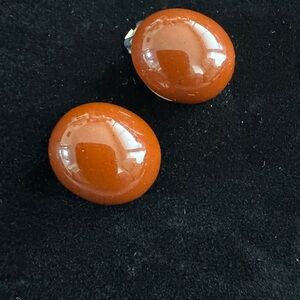 💜 Vintage chocolate brown Clip-On Earrings